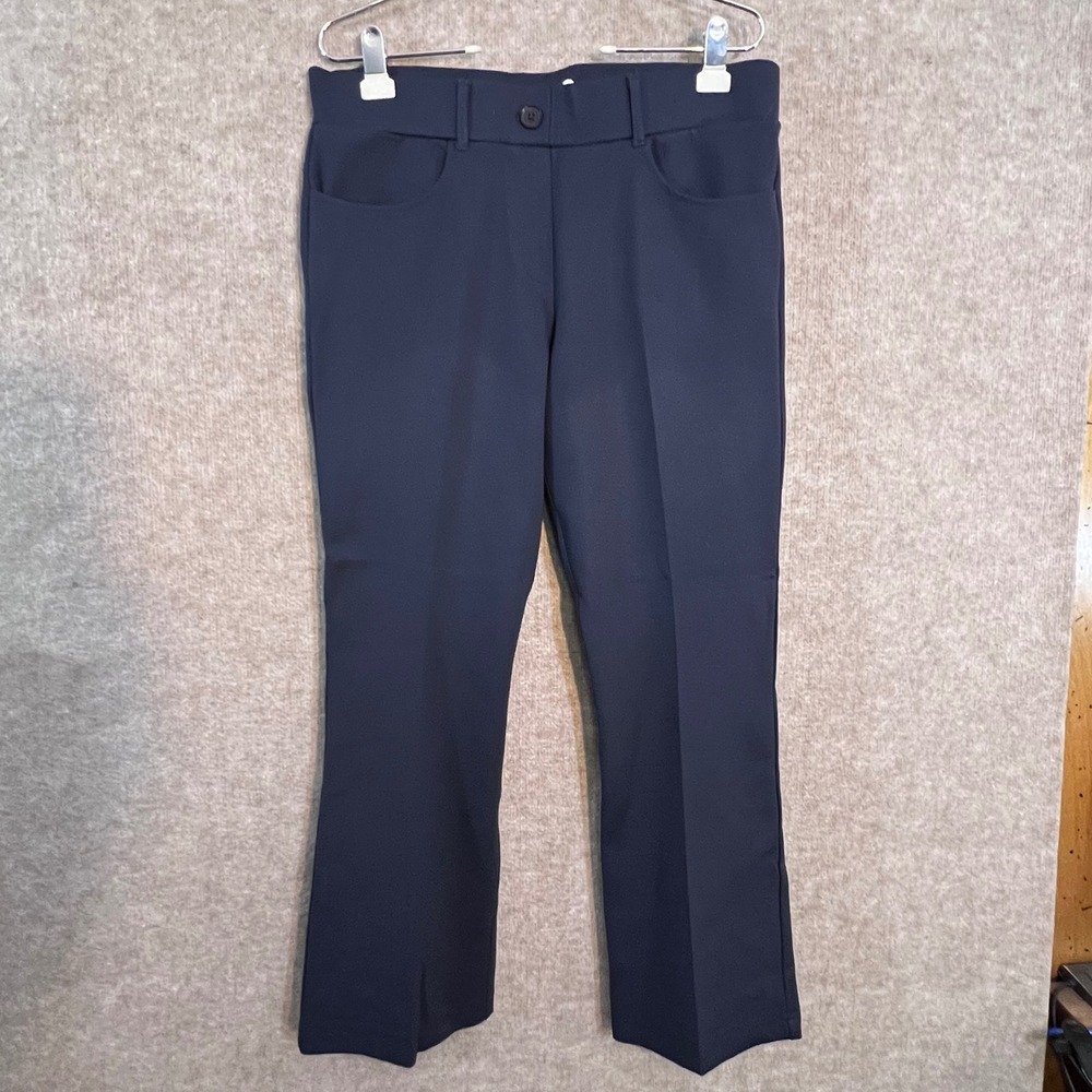 Betabrand Yoga Dress Pants Women XL Petite Navy Blue Bootcut Career Office